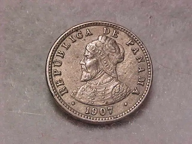 1907 Panama 1/2 Centesimo High Grade Low Mintage Central American Coin