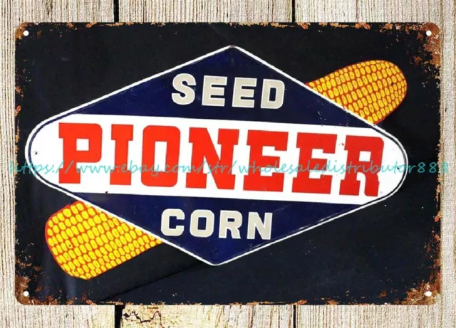 PIONEER SEED CORN DEALER metal tin sign interior design for living room