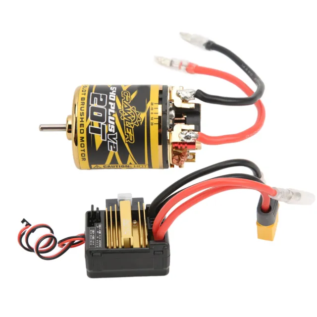 RC 540PLUS V2 5 Slot Brushed Motor Set with 80A ESC for 1/10 1/12 RC Crawler