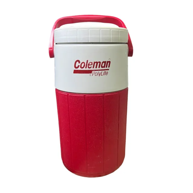Vintage Coleman Polylite 1/2 Gallon Water Cooler Red Beverage Jug Excellent Cond