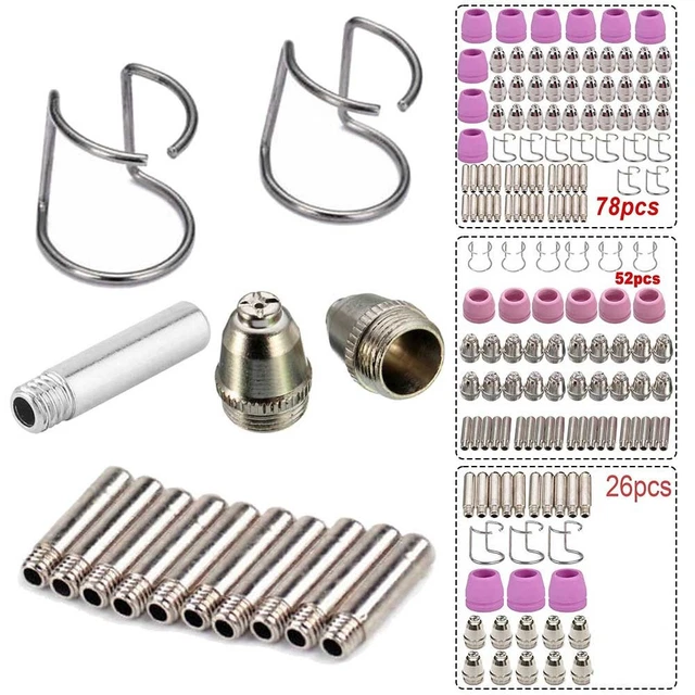 GZ GUOZHI 24pc AG-60/SG-55 Plasma Cutter Consumables Kit - .030" Nozzles, Electrodes, Cups & Brackets