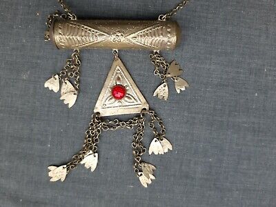Antique Folk Balkan Hand Wrought Women's Silver Necklace Jewelry 3