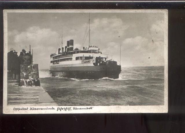 alte AK Ostseebad Warnemünde/Rostock 1943-Fährschiff Dänemark 1943 gelaufen