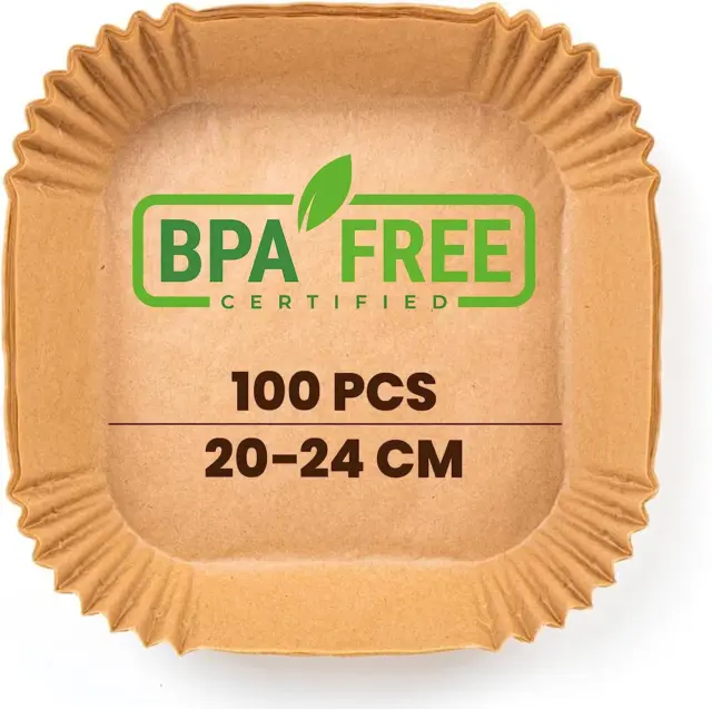 PORTENTUM Carta Forno per Friggitrice Ad Aria 100 Pezzi Food-Grade BPA Free 20 X