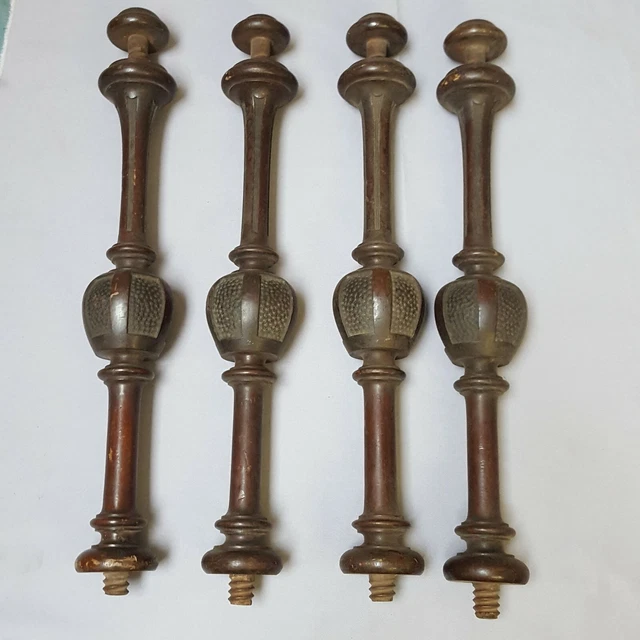 Set 4 21'' Early 1900s Hardwood Columns/Spindles