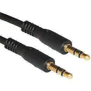 NEW BLACK 3.5 mm AUX AUXILIARY CABLE CAR STEREO ADAPTER CORD - 1 Feet