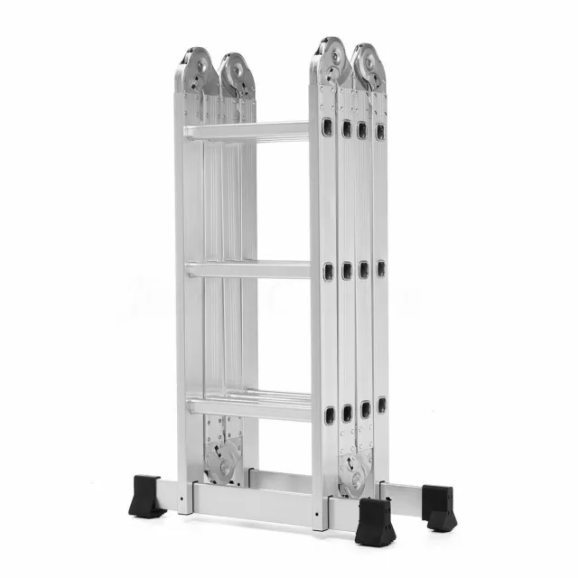 3.5M Aluminium Multi-Purpose Folding Telescopic Loft Step Ladder Extendable UK 2