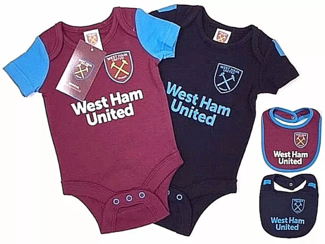 West Ham United FC Bébés Corps Landau Costume Court Manche Body Bébé Gilet Whufc