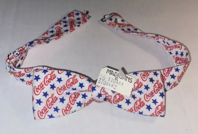 NOS Coca-Cola BowTie Allover Print Adjustable NWT Coke Madigans