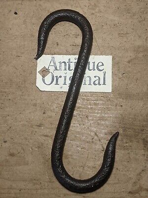 Antique Wrought Iron S Hook~Meat/Beam/Game/Hook~Butchers/Bacon Hook~Large~10"~