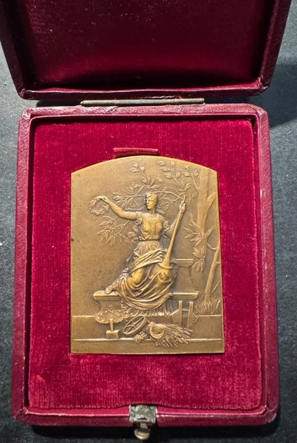 Médaille En Bronze Kautsch – Scène De Récolte à La Campagne, XXe (Excellent état)