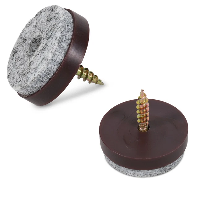 Pack de 50x taco de fieltro marrón redondos para sillas y muebles de 20 MM