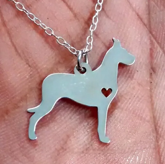 Great Dane Necklace - Sterling Silver Jewelry - Gold - Rose Gold - Engrave