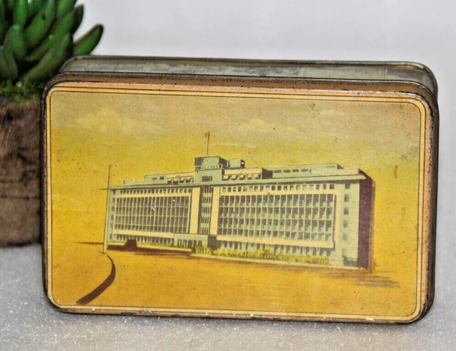 Vintage Beautiful Litho Print Caja de lata de almacenamiento vacía 14071