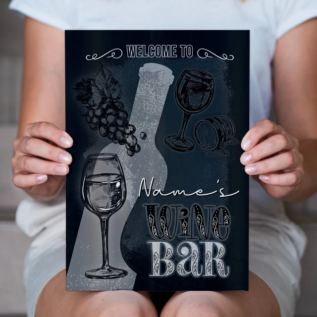 Personalisierte Weinbar - A4 Metallschilddruck - Rahmenoptionen verfügbar 3