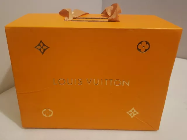 LARGE ORANGE LOUIS Vuitton Fold Over Magnetic Gift Box With Ribbon Handles  $20.00 - PicClick
