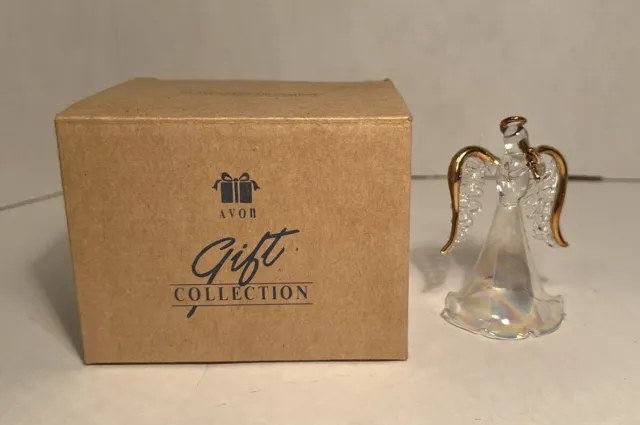 Avon Gift Collection - 1996 - Glass Angel with Flute Ornament (size: 3.5" Tall)