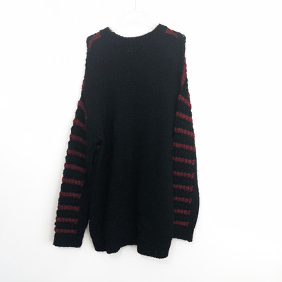 Zara Striped Knit Sweater Dress Long Sleeve Women's Large Black/Red