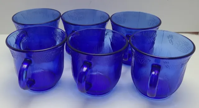 6 Vintage Cobalt Blue Forte Crisa Mexico Coffee Tea Cups 1960s  SEE VIDEO