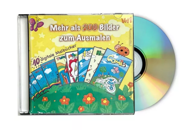 Malbücher / Digitales Bundle mit 10 Malbüchern / CD Format/ PDF / JPG / Druckbar