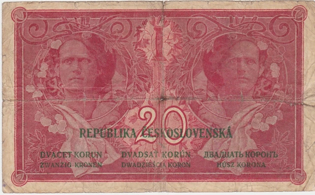 Czechoslovakia 20 Korun 1919 Used