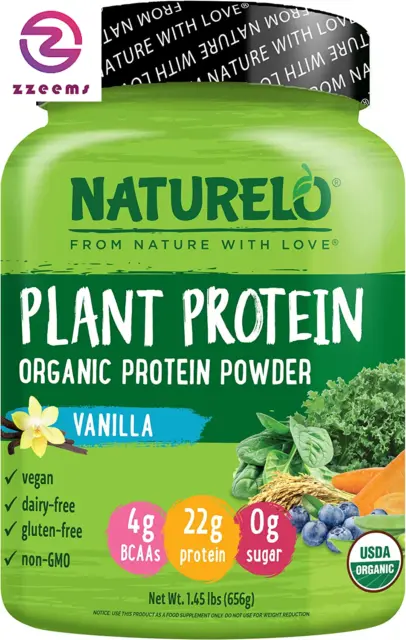 Proteína vegetal en polvo, vainilla, proteína 22G - no transgénica, vegana, sin gluten, lácteos o