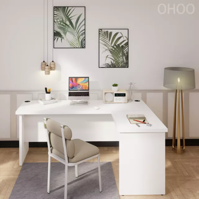 OHOO Office Desk With Return Student Computer Home Office Furniture Office Desks