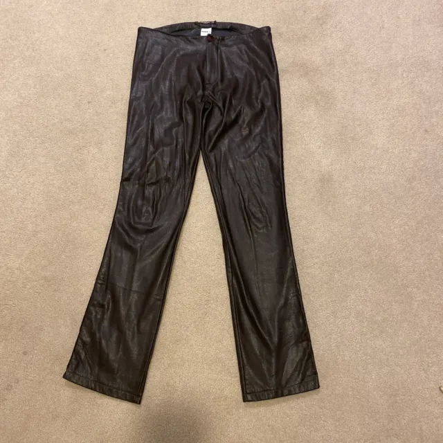Women's Vintage Tark '1 brown faux leather pants size T4