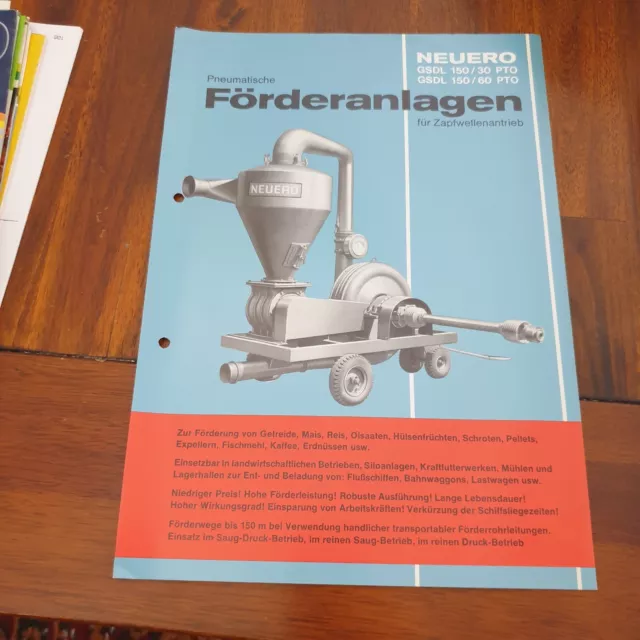 NEUERO Förderanlagen GSDL 1976 Schlepper Traktor Prospekt Landmaschinen a