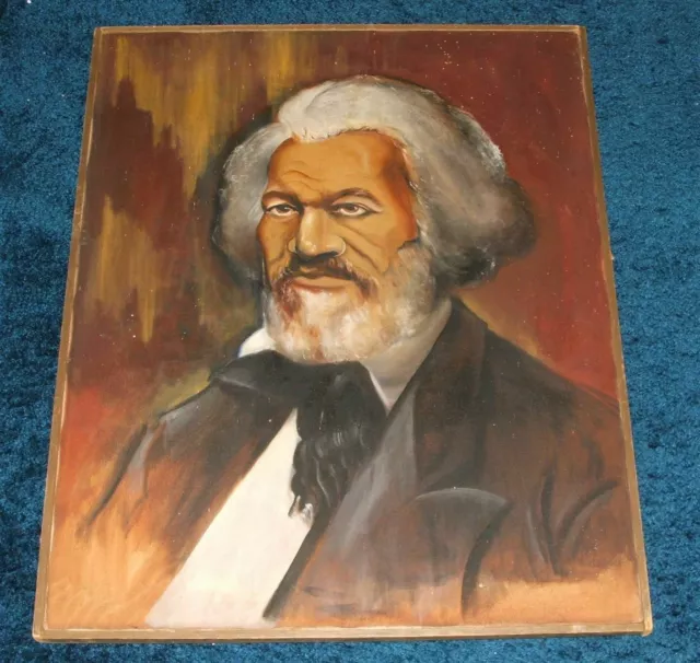 African American Painting Anti Slavery Abolitionist Frederick Douglass  Vintage