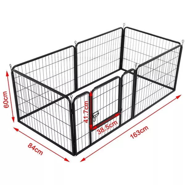 Recinto per Cani Cuccioli Pieghevole Gatti Recinzione Giardino 6 Pz 80 x 60 cm 2