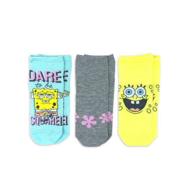 SpongeBob SquarePants Women's No Show Socks, 3-Pack, Size 4-10