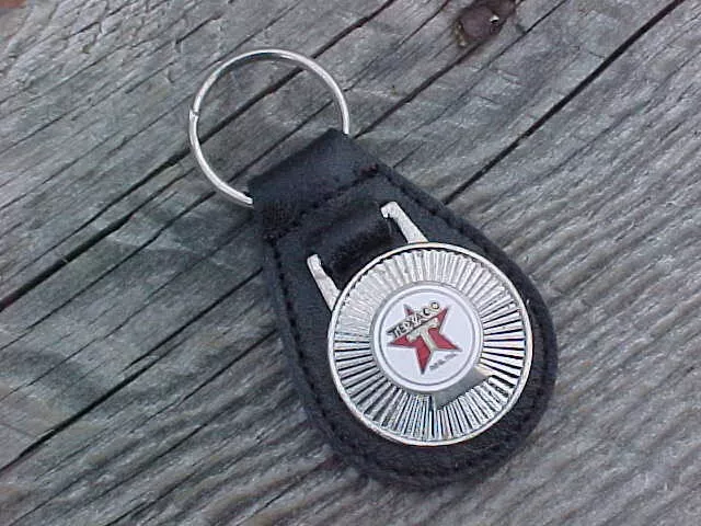 Texaco Star Gasoline Leather Key Fob Vintage Nos Custom-Made Rare Hi-Quality