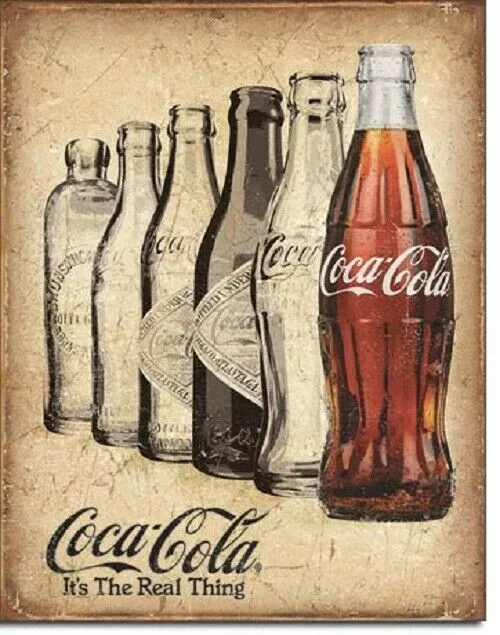 382635 Coca Cola Bottles Evolution Metal Sign WALL PRINT POSTER AU