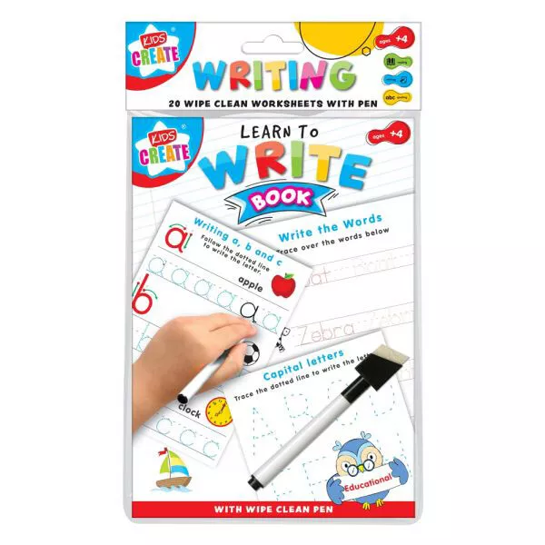 Kids Create Educational A5 20 Write Wipe Clean Sheets With Pen