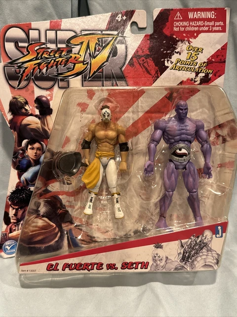 Super Street Fighter IV 4 El Fuerte Vs Seth 3.75” Action Figures Jazwares Capcom