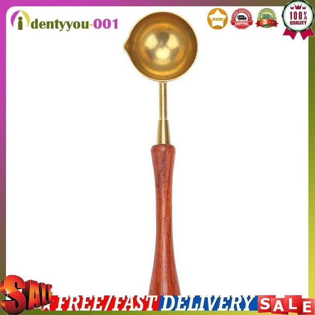 Sello de cera de fuego retro sello varilla de cera de metal vintage mango de madera sellado cuchara de cera
