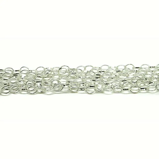 4 Metres Silver Plated Link Cable Chain - Link Size 8mm x 6mm - J05739