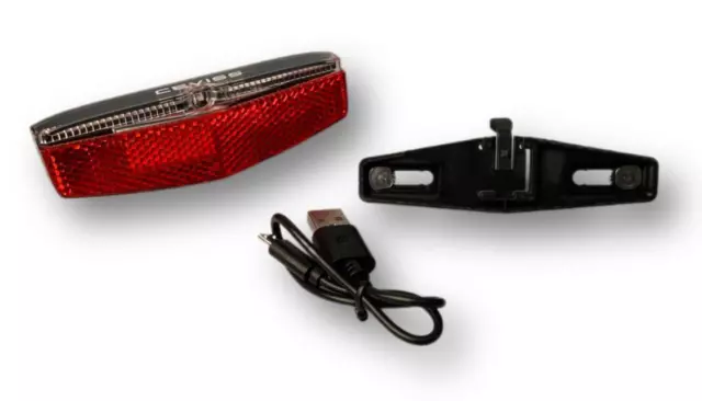 Akku Fahrrad LED-Rücklicht USB  Aufladbar Universal 50/80mm Befestigung