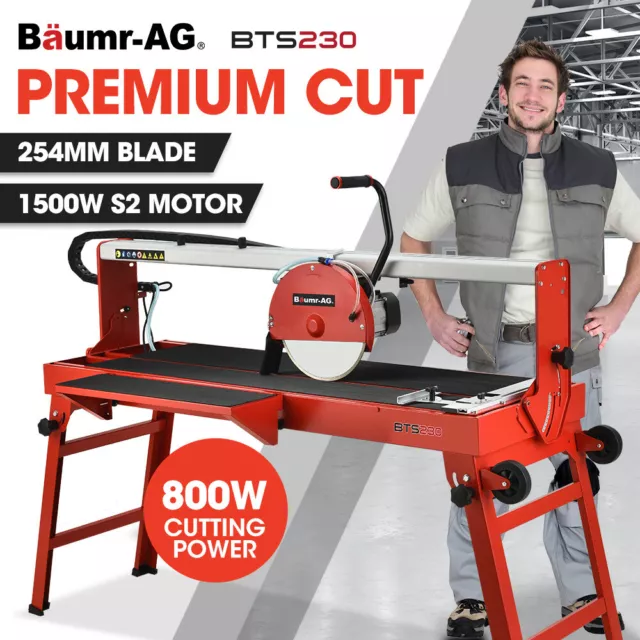 BAUMR-AG Electric Tile Saw 1500W 300mm 12" Blade 920mm Wet Cutter Stone Concrete