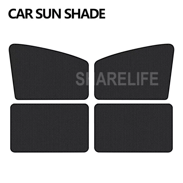 4x Magnetic Car Window Sun Shade UV Protection Front+Rear Side Window Curtain AU 2