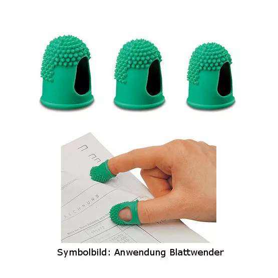 Läufer Blattwender, grün, 12-22mm, Gummifinger Zählfinger Fingerhut