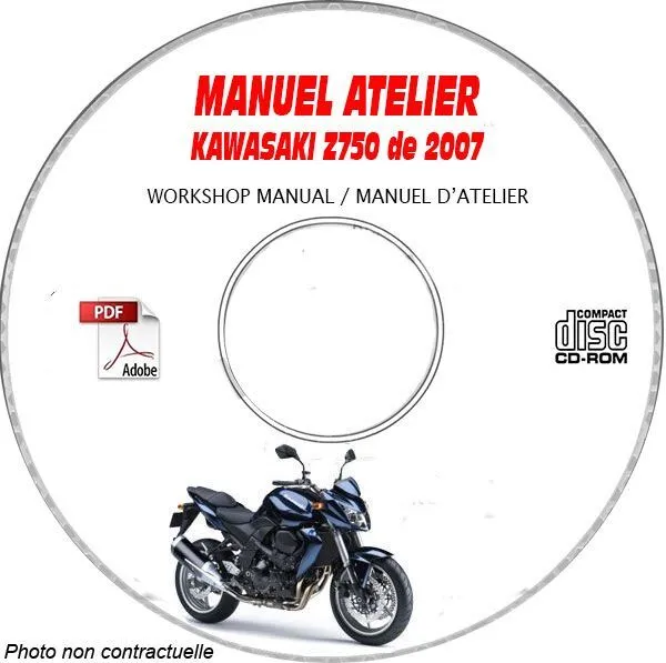Z750 07 - Manuel Atelier CDROM KAWASAKI FR Expédition - --, Support - CD-ROM -