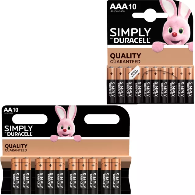 Duracell Simply AA & AAA Batteries Alkaline Power Long Lasting LR03, LR6