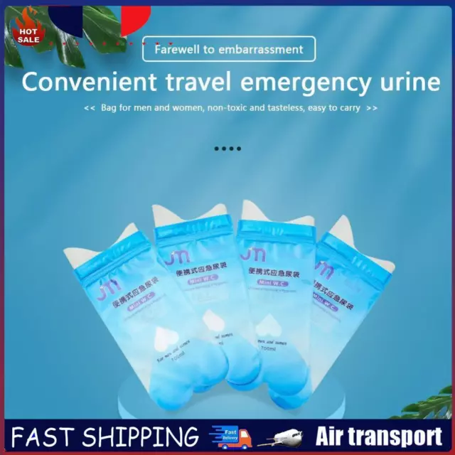 4Pcs Travel Mini Mobile Toilet Disposable 700ml Portable Urine Bag Vomiting Bag