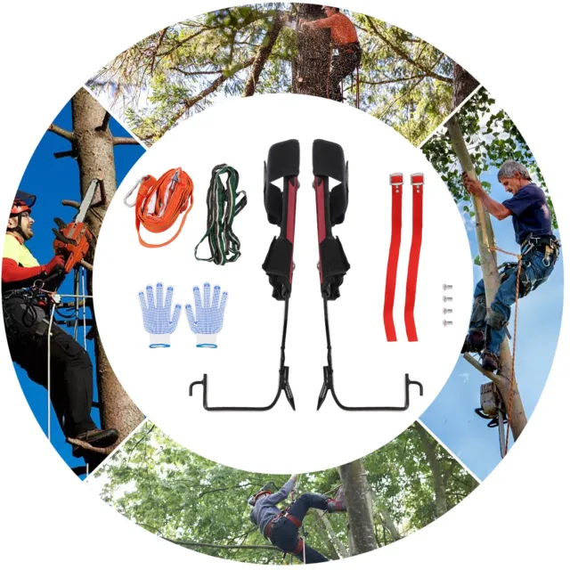 Portable Tree-climbing Spike Set Tree Climbing Tools W/ Adjustable Safety Belt
