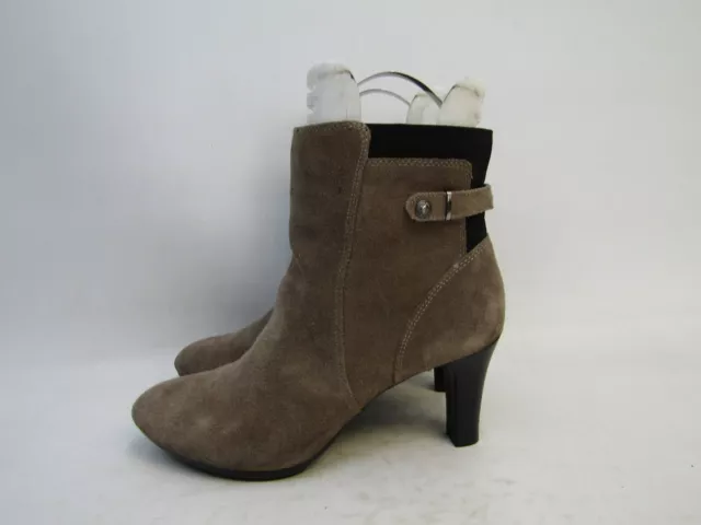 ANNE KLEIN Womens Size 8.5 M Brown Suede Zip Ankle Fashion Boots Bootie