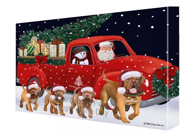 Dogue de Bordeaux Dog Canvas Wall Art Christmas Digital Painting for D�cor