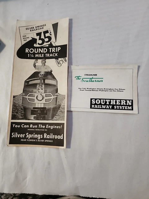 Vtg Railroad Ephemera Silver Springs Railroad Florida & The Southerner Train PB2