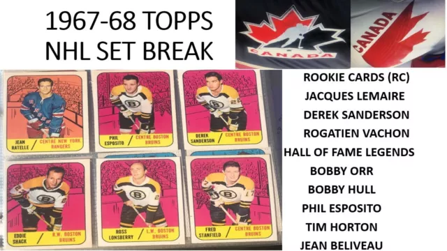 1967-68 Topps Nhl Hockey Vintage Set Break-U Pick Singles-Hull, Esposito,Rc L@@K